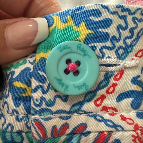 Lilly Pulitzer Callahan Shorts Let Minnow Coral Reef Print Size 00 NWT - Picture 6 of 12